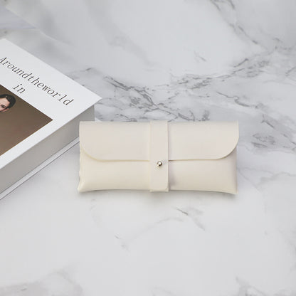 Buttoned PVC Leather Sunglasses Case Customizable