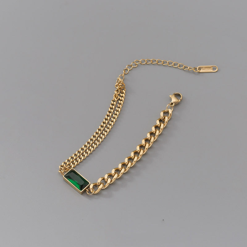 Emerald Titanium Steel Bracelet