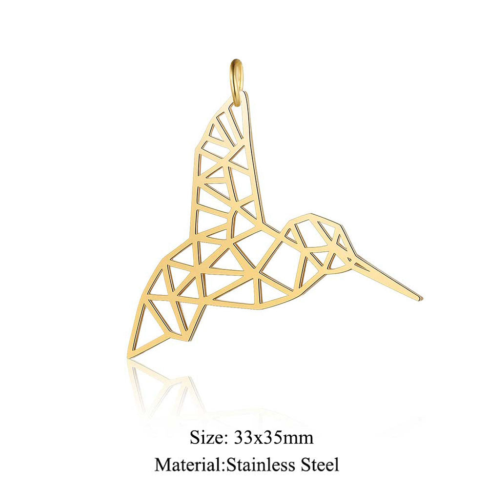 5 pcs/titanium steel large accessories paper-cut animal pendant