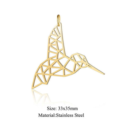 5 pcs/titanium steel large accessories paper-cut animal pendant