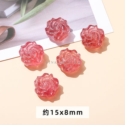 Gray Moonlight Pixiu Red Strawberry Crystal Pendant