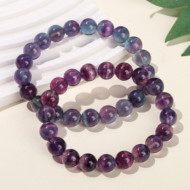 7A Natural Melaleuca Purple Fluorite Bracelet