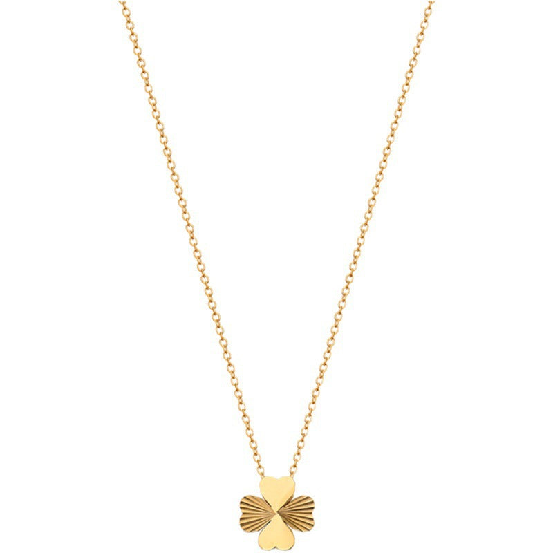Four-leaf clover titanium steel necklace 1