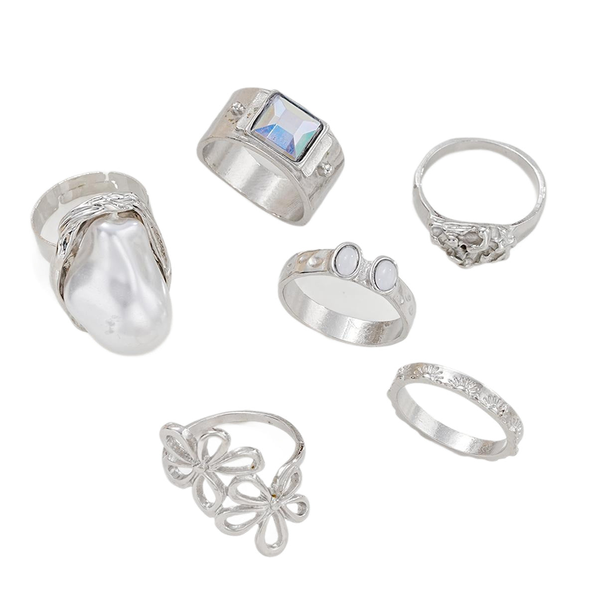 Irregular Pearl Ring Set