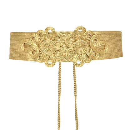 Hand woven gold silk belt