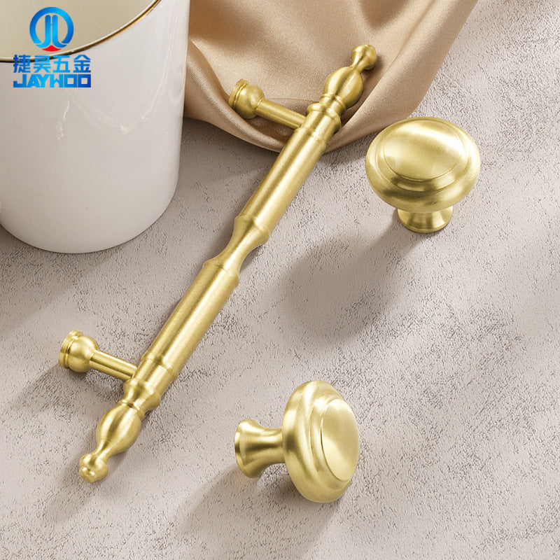 High-end wardrobe door brass handle