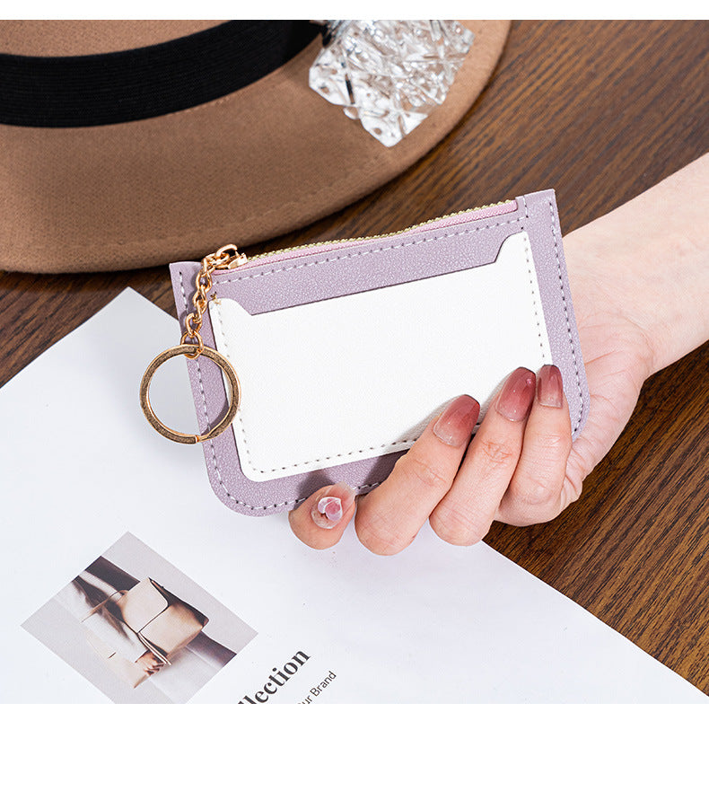 Easy to carry contrasting color pu change purse