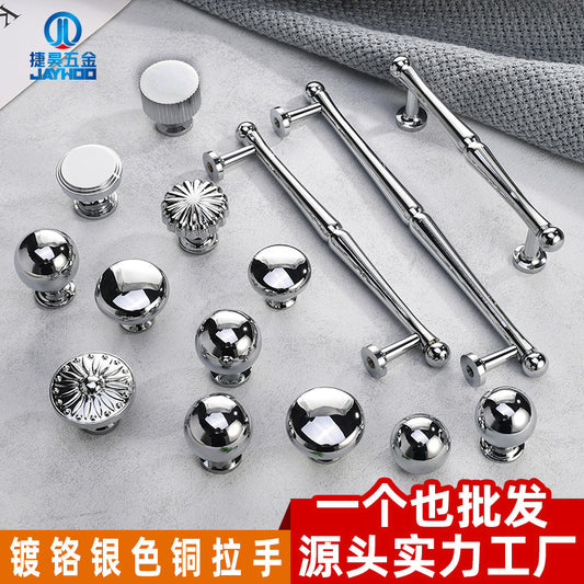 Chrome Bright Silver Brass Handle