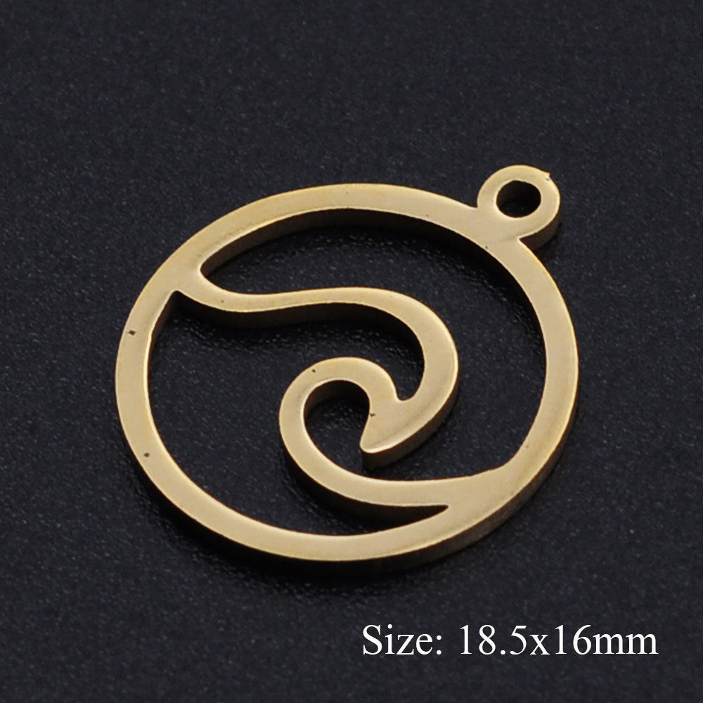 5 piezas/paquete Colgante de acero de titanio en forma de corazón con infinitas notas musicales 