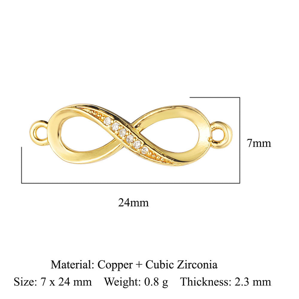 Copper zircon DIY jewelry connecting accessories