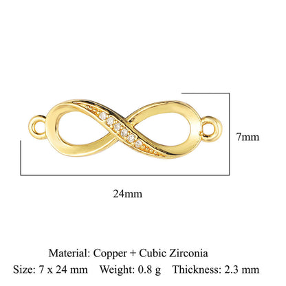 Copper zircon DIY jewelry connecting accessories