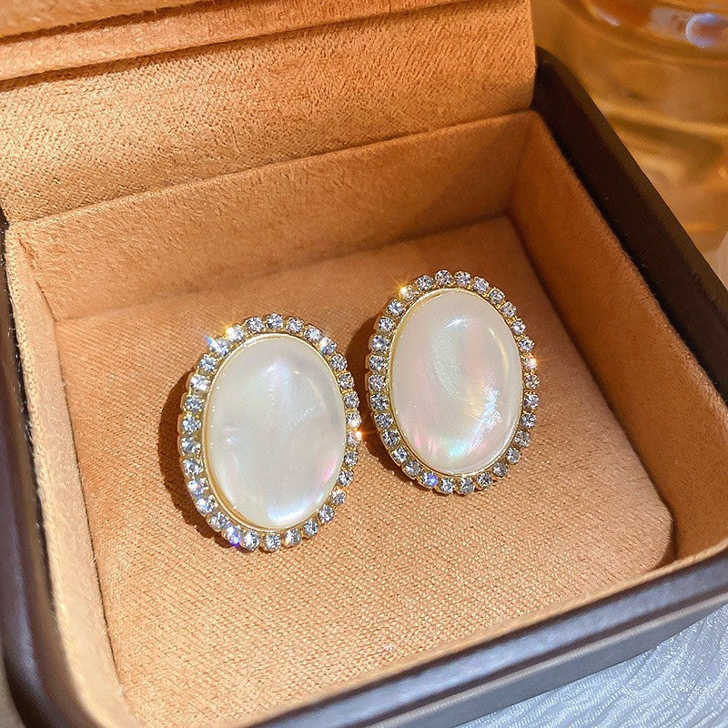 Golden Round Vintage French Stud Earrings