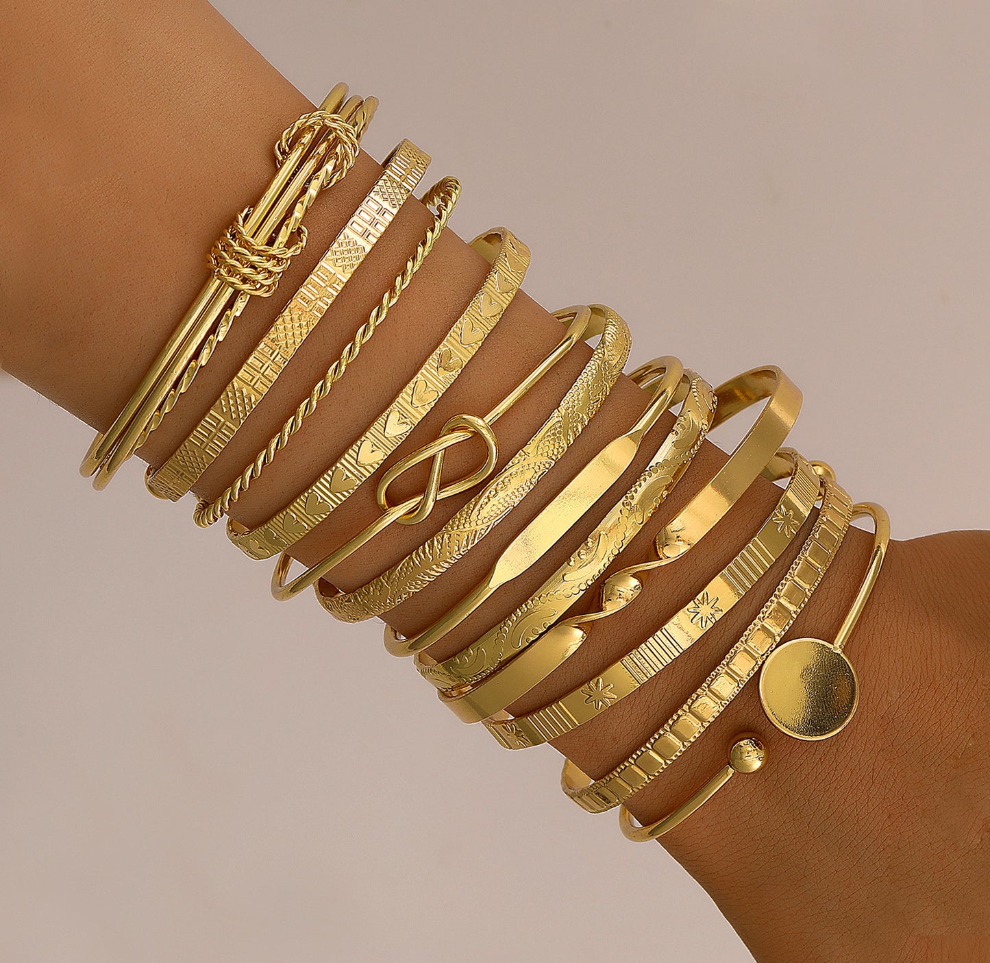 Retro Metal Rhombus Bracelet Set