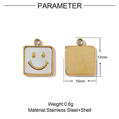 Shell smiley face titanium steel pendant