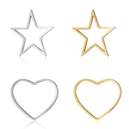 5 pcs/pack love star connection accessories titanium steel pendant