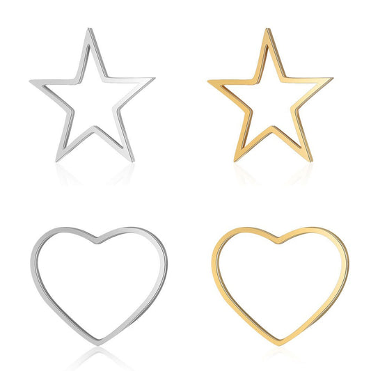 5 pcs/pack love star connection accessories titanium steel pendant