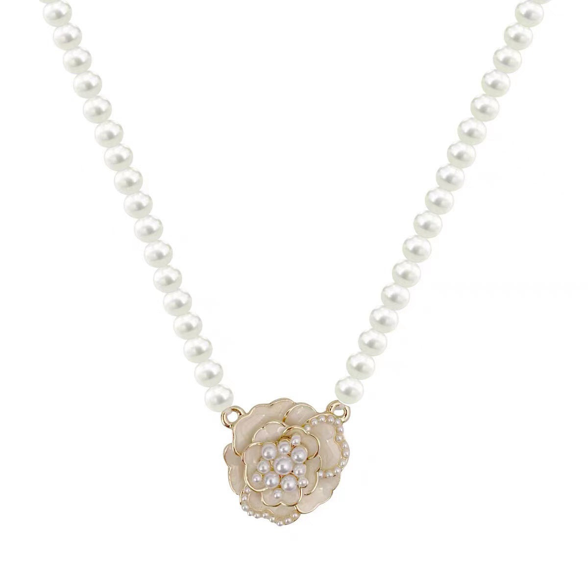Camellia Pearl Necklace Female