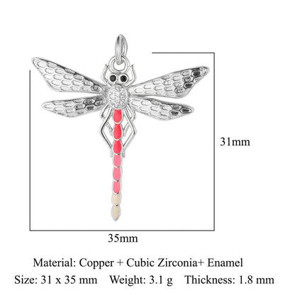 Bee Butterfly Dragonfly Copper Zircon Pendant Devil's Eye