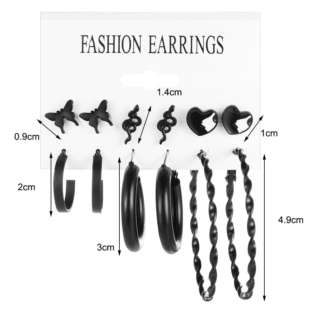 Geometric Butterfly Snake Earrings