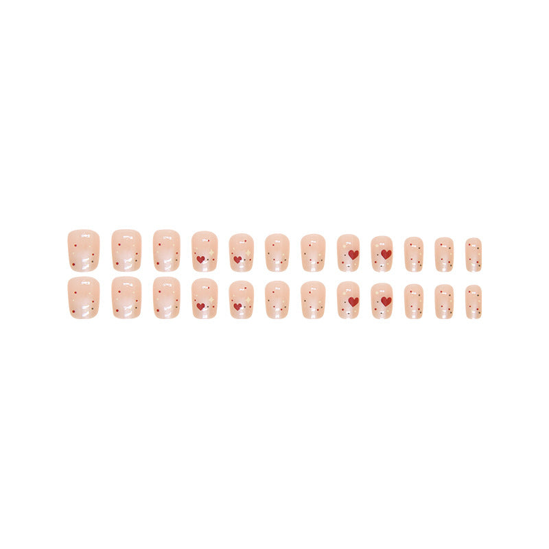 Star Heart Short T Nail Stickers 24 Pieces