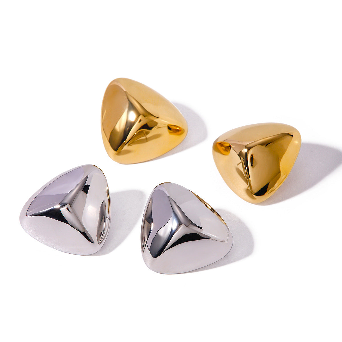 3D triangle earrings