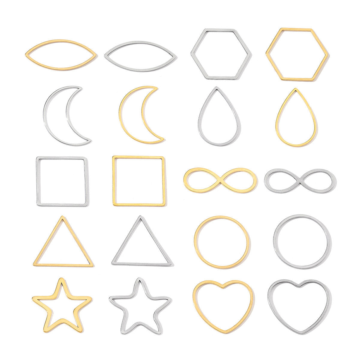 20 pcs/pack Geometric triangular round titanium steel pendant