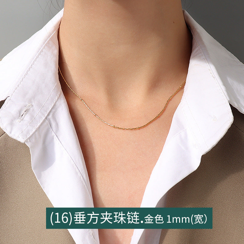 18K Gold Plated Titanium Steel Chain Necklace