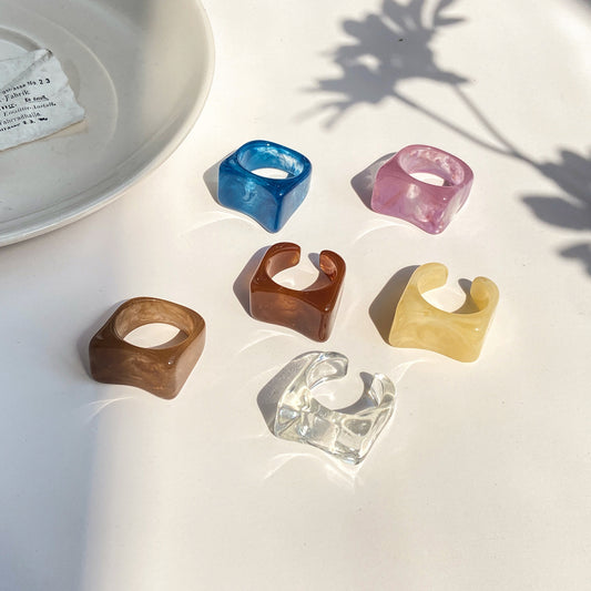Simple and elegant acetate transparent ring