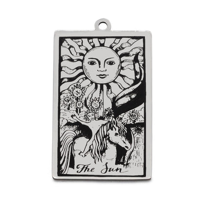 5 pcs/bag Tarot titanium steel pendant retro