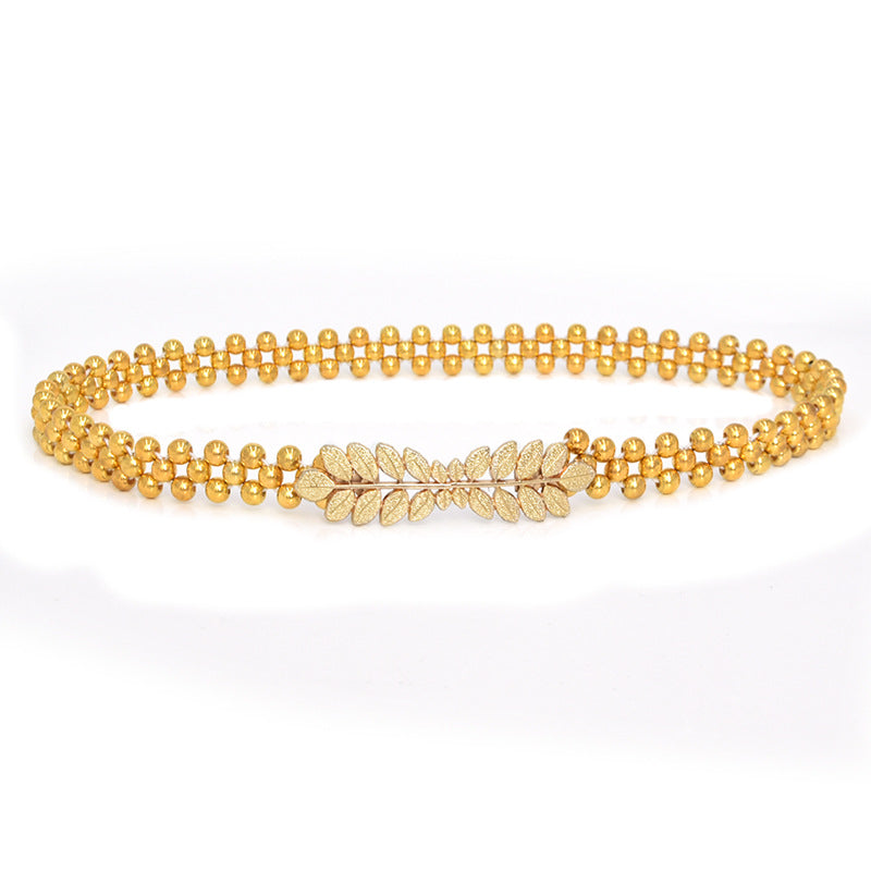 Elastic silver gold waist chain