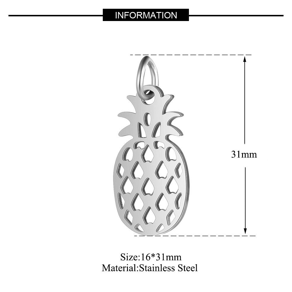 5 pcs/titanium steel jewelry map pineapple pendant accessories