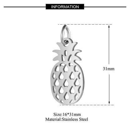 5 pcs/titanium steel jewelry map pineapple pendant accessories