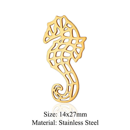 Colgante de acero de titanio con forma de elefante, lobo, tortuga, león y oso, 5 unidades por bolsa 