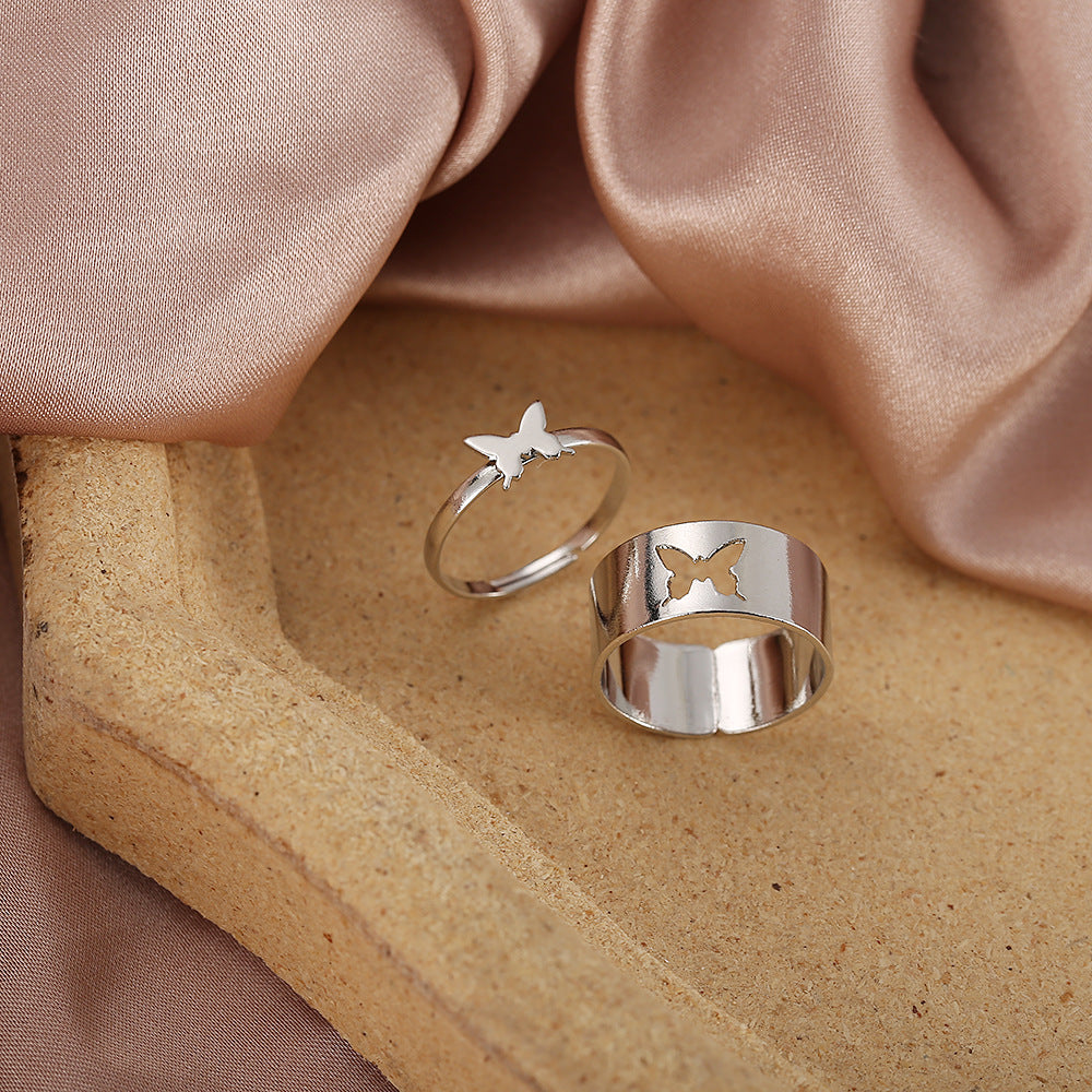 Butterfly Punk Couple Rings (2-Piece Set)