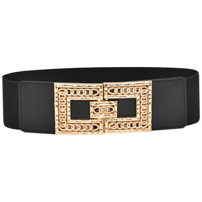 fashion Elastic elastic pair buckle wide belt