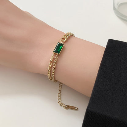 Emerald Titanium Steel Bracelet