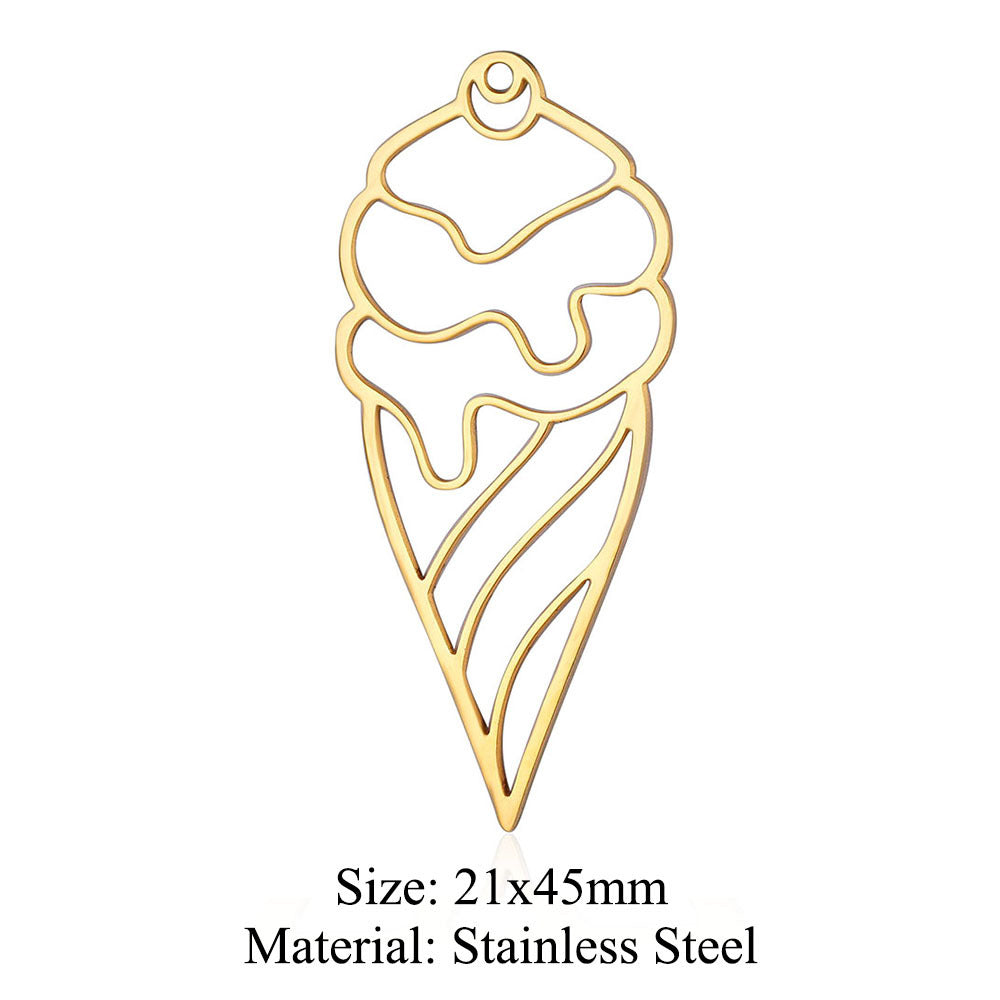 5 pcs/pack Titanium steel pendant for sea wave ice cream