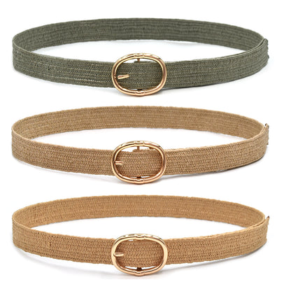 PP grass woven women's belt elastic elastic elastic