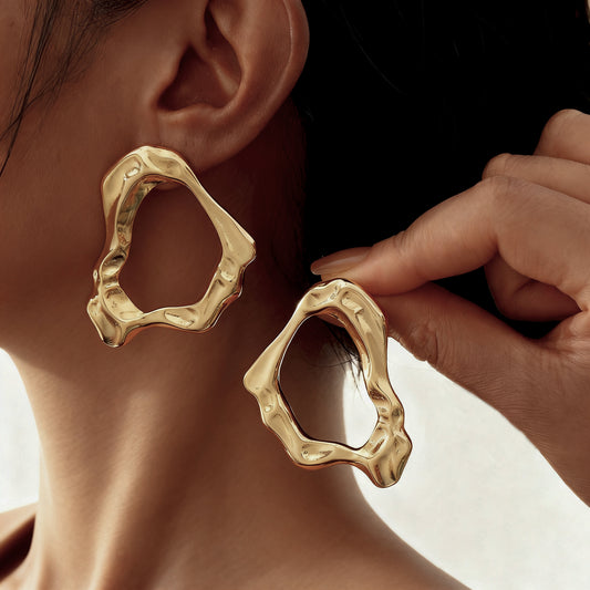 Liquid Metal Spiral Stud Earrings