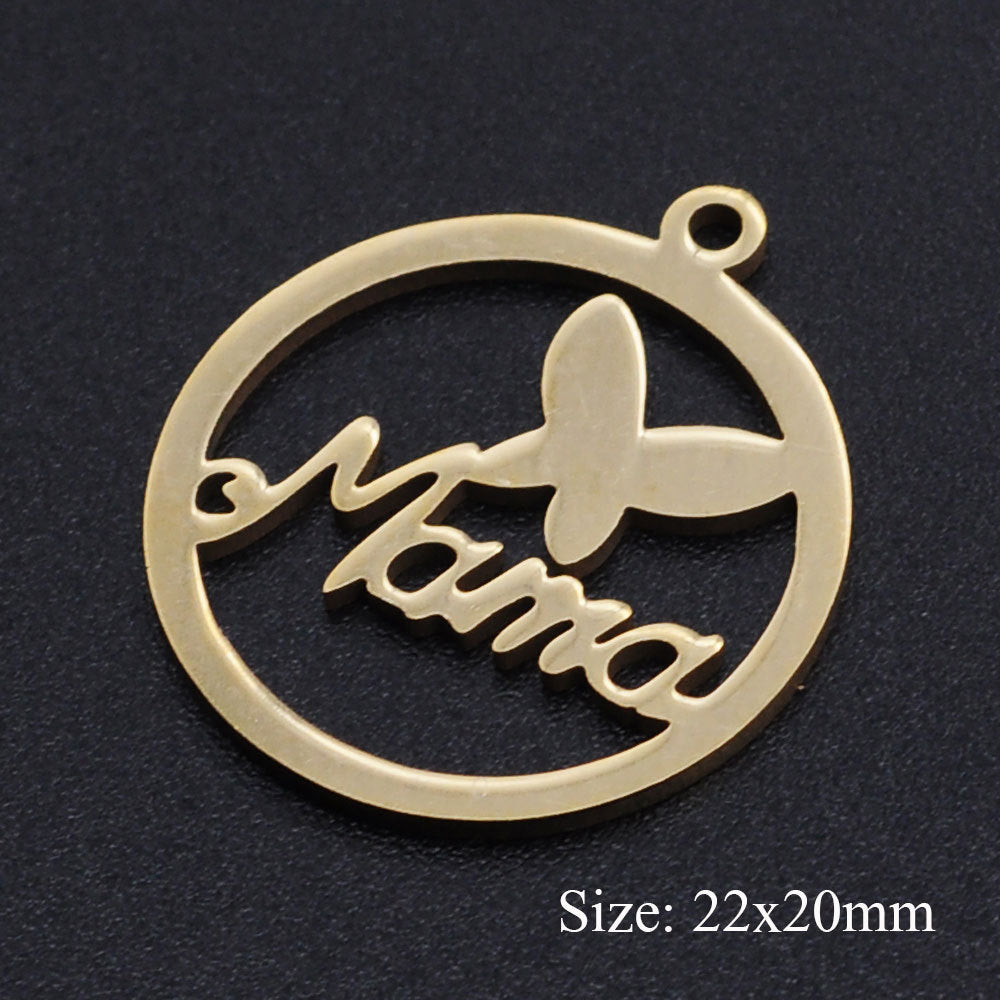 5 pcs/bag Coconut Tree Christmas Tree Titanium Steel Pendant