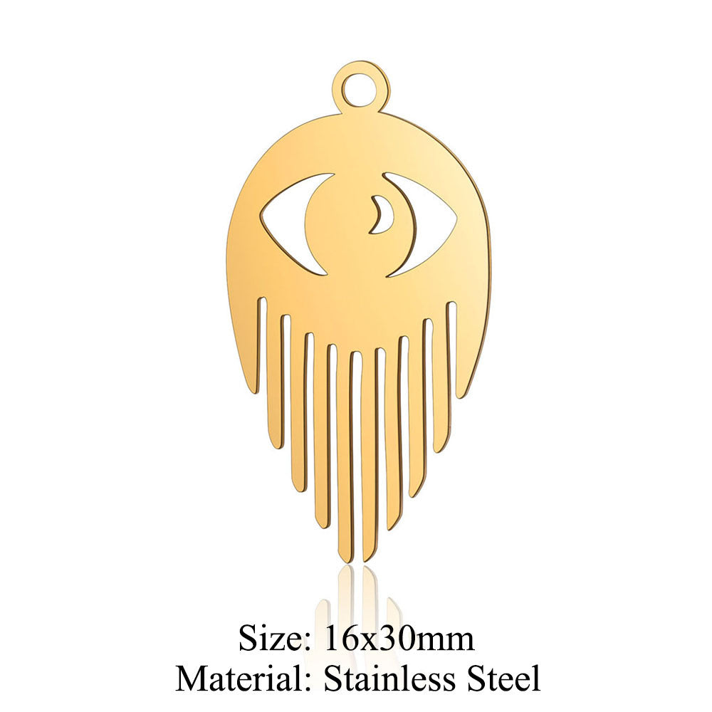 5 pcs/bag eye palm titanium steel pendant fashion