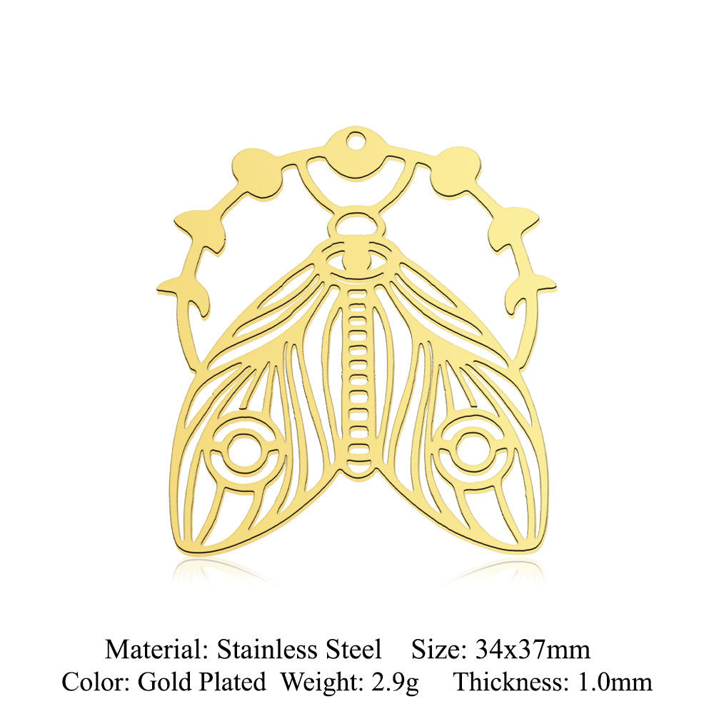 5 pcs/pack Hummingbird Moth Titanium Steel Pendant
