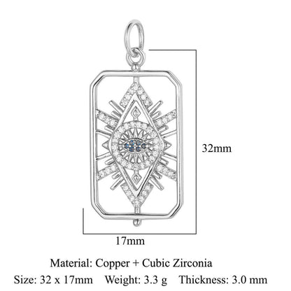 Devil's Eye Copper Zircon DIY Jewelry Pendant