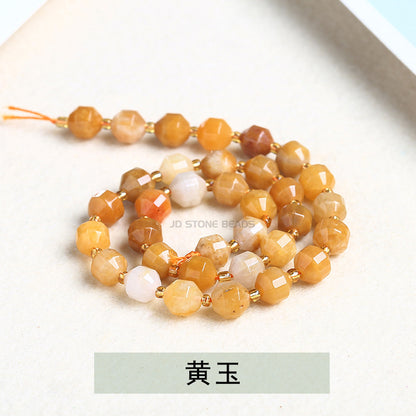 Crystal agate cut olive beads loose beads