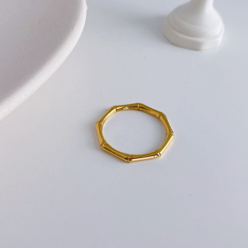18K Gold Plated Bamboo Ring