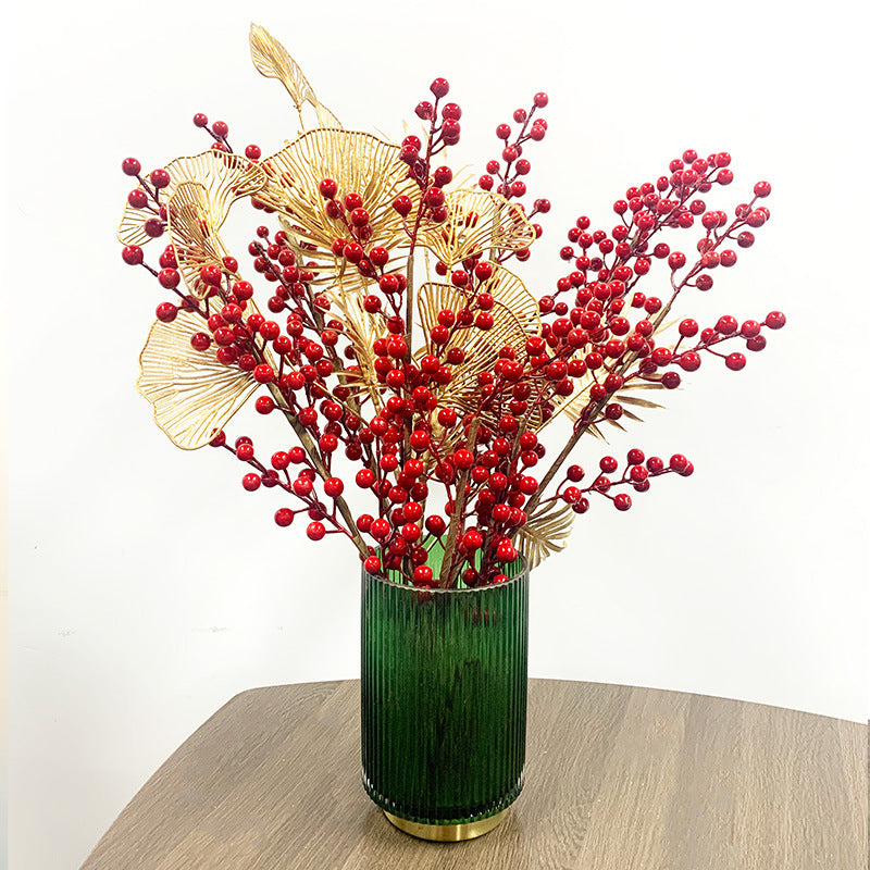 Small red fruit simulation eucalyptus money fortune material wholesale