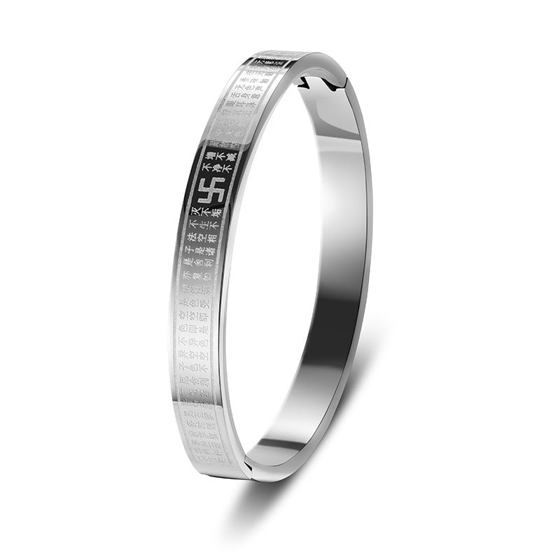 Stainless steel bracelet with diamonds
