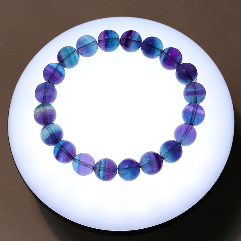 7A Natural Melaleuca Purple Fluorite Bracelet