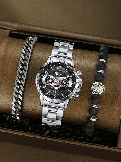 Men's Watch Punk Woven Bracelet Set