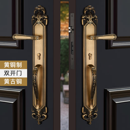 Brass door lock door lock handle